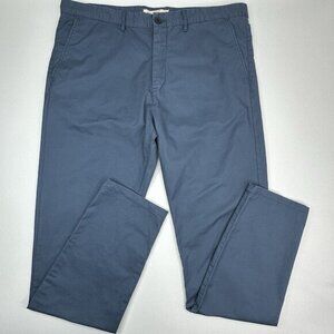 H&M LOGG Mens Skinny Fit Chino Slate Blue Cotton Stretch‎ Pants Size 38-40 x 32